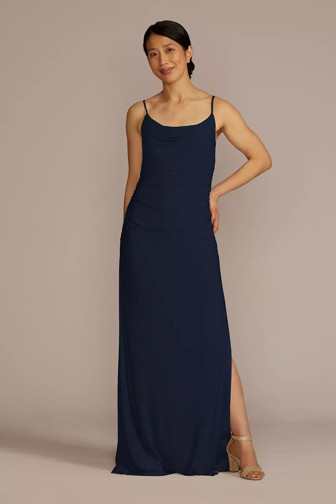 Ruched Jersey Spaghetti Strap Dresses - XNAUWBI