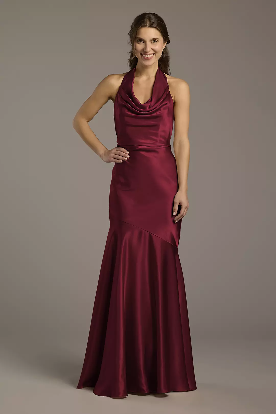 Charmeuse Soft Cowl Neck Sheath Dresses - XNAUWBI