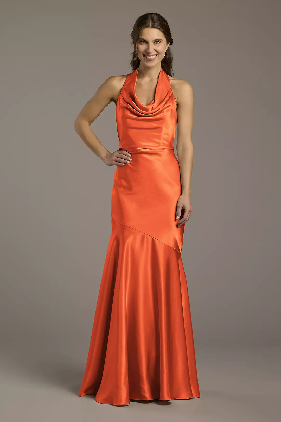 Charmeuse Soft Cowl Neck Sheath Dresses - XNAUWBI