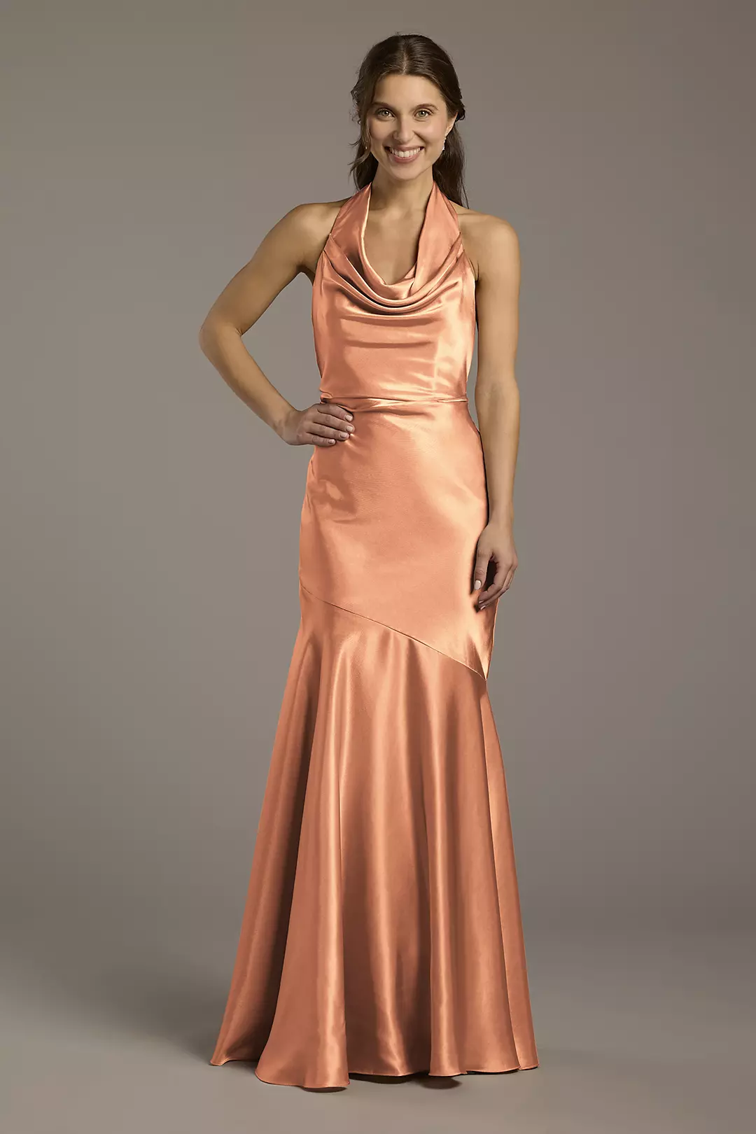 Charmeuse Soft Cowl Neck Sheath Dresses - XNAUWBI