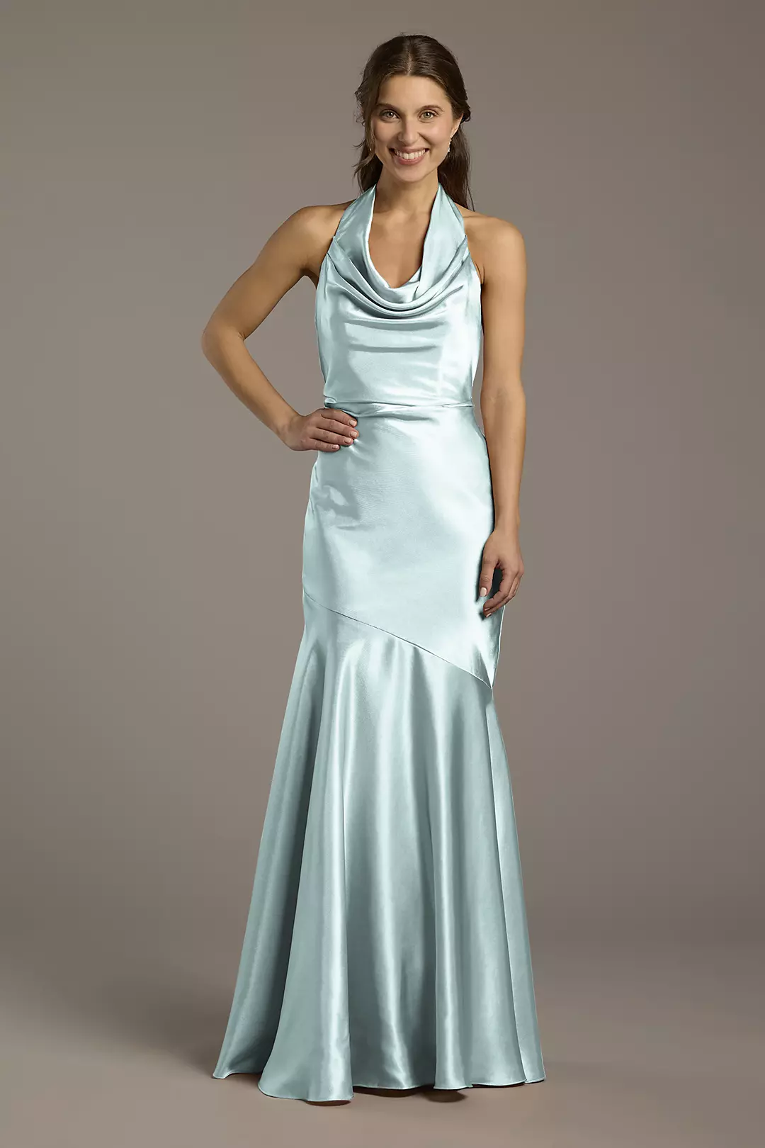 Charmeuse Soft Cowl Neck Sheath Dresses - XNAUWBI