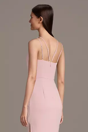 Chiffon Spaghetti Strap Notch Neck A-Line Dresses - XNAUWBI