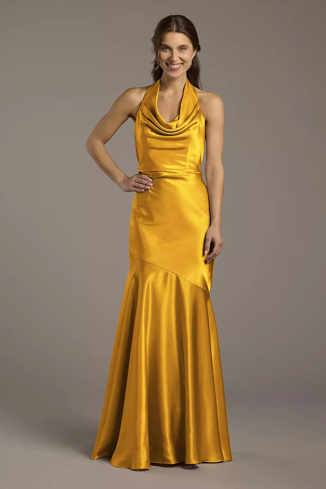 Charmeuse Soft Cowl Neck Sheath Dresses - XNAUWBI