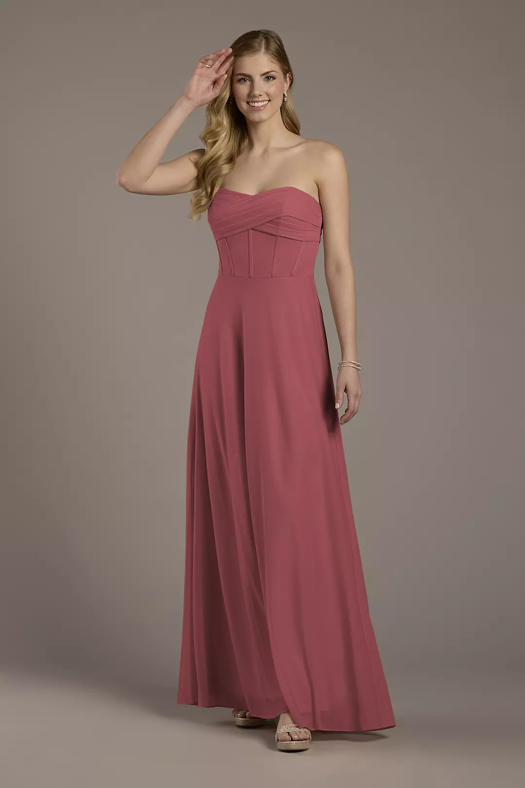 Mesh Twist Bodice Corset A-Line Dresses - XNAUWBI