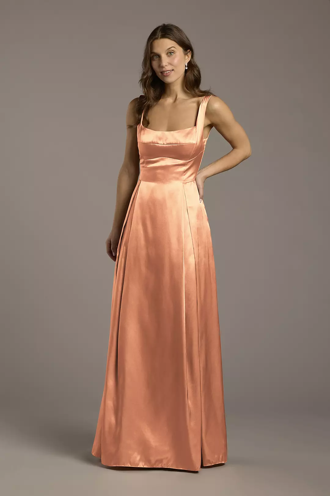 Charmeuse Tank Neckline A-Line Dresses - XNAUWBI