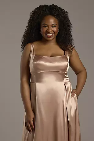 Charmeuse Tank Neckline A-Line Dresses - XNAUWBI