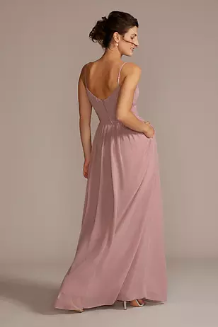 Chiffon Gathered Bodice Dresses - XNAUWBI
