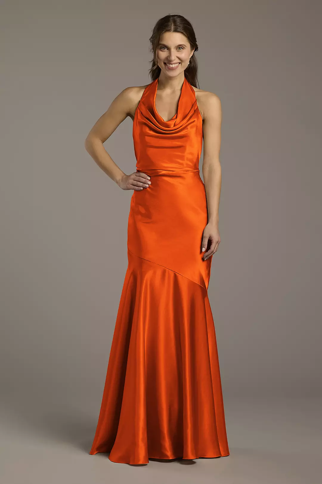 Charmeuse Soft Cowl Neck Sheath Dresses - XNAUWBI