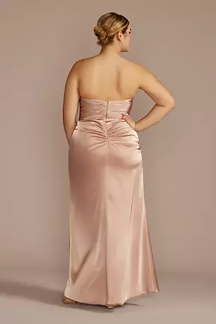 Strapless Charmeuse Dress with Ruching Dress - XNAUWBI