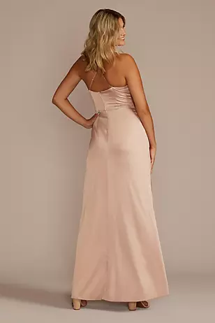 Stretch Charmeuse Cowl Neck Dresses - XNAUWBI