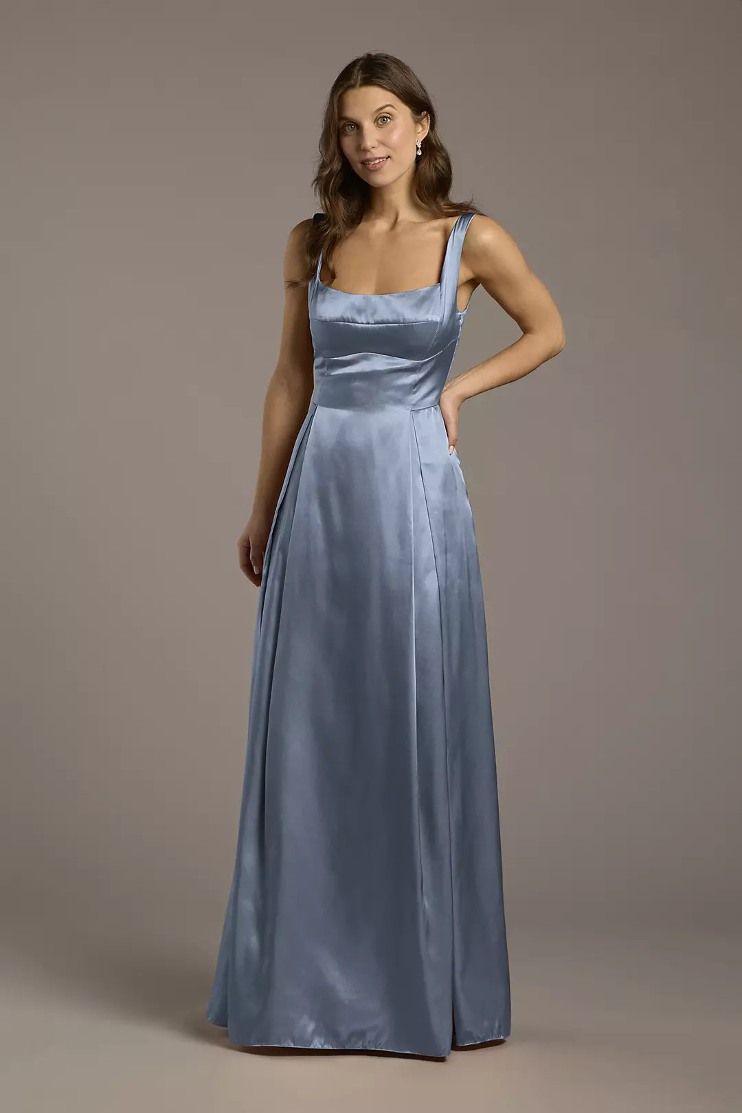 Charmeuse Tank Neckline A-Line Dresses - XNAUWBI