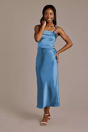 Charmeuse Midi Spaghetti Strap Dresses - XNAUWBI