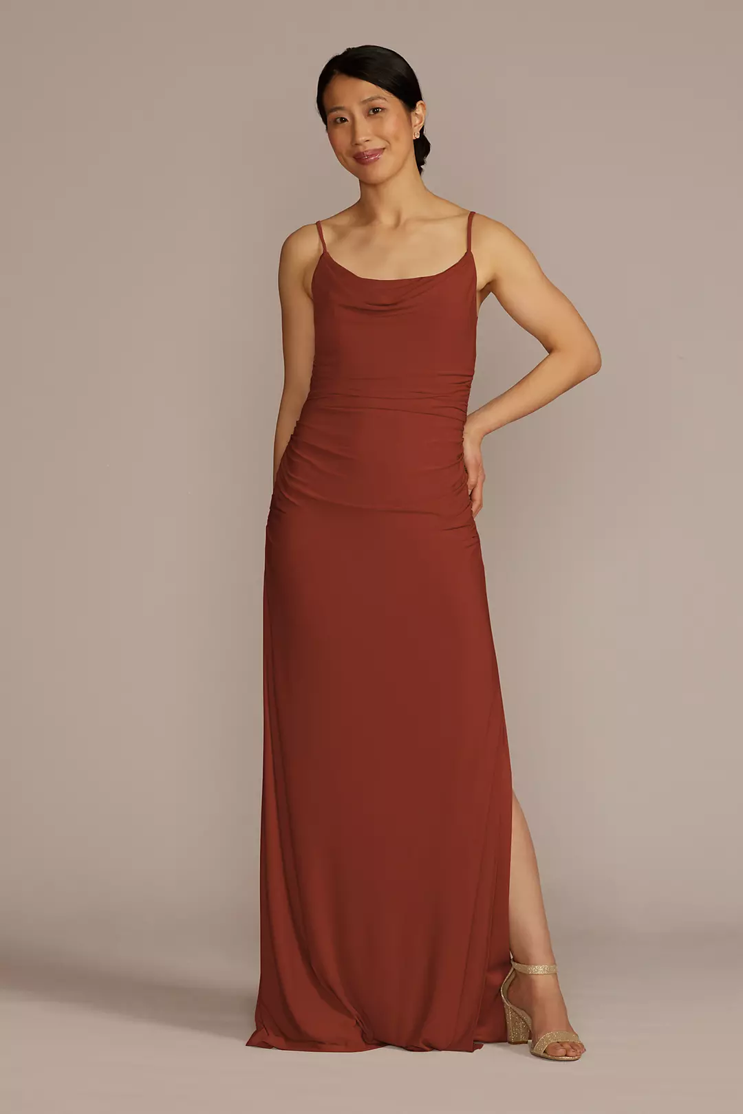 Ruched Jersey Spaghetti Strap Dresses - XNAUWBI
