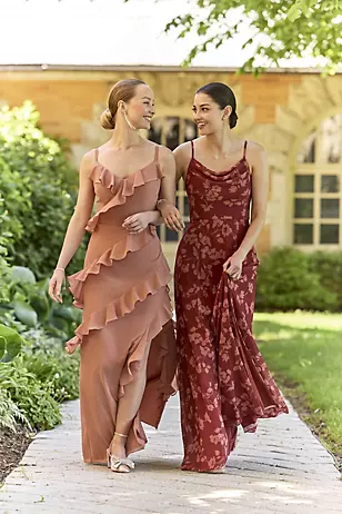 Chiffon Ruffle Sheath Dresses - XNAUWBI