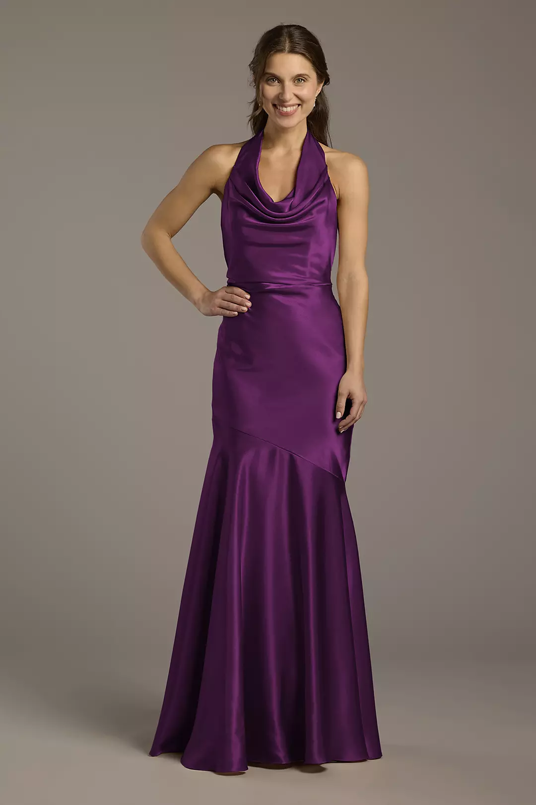 Charmeuse Soft Cowl Neck Sheath Dresses - XNAUWBI