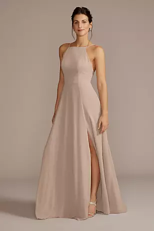 Chiffon High-Neck A-Line Dresses - XNAUWBI