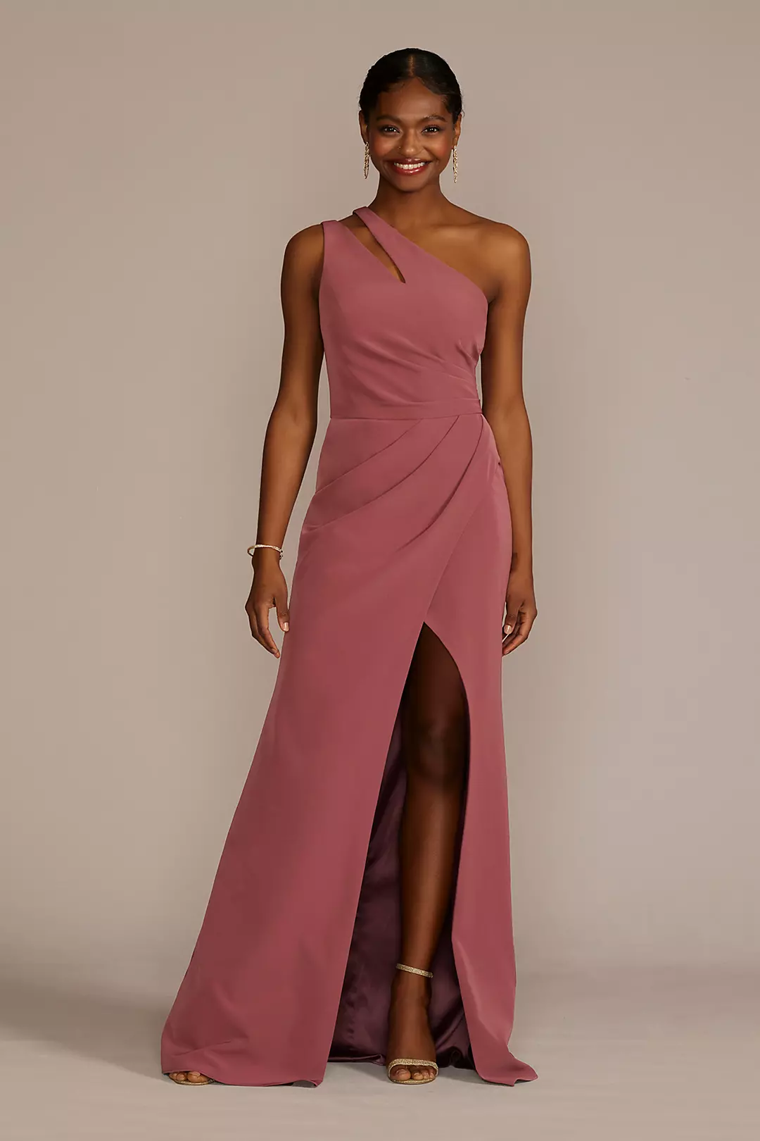 Stretch Crepe One-Shoulder Dresses - XNAUWBI