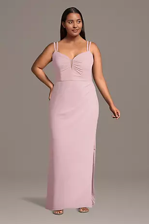 Chiffon Spaghetti Strap Notch Neck A-Line Dresses - XNAUWBI