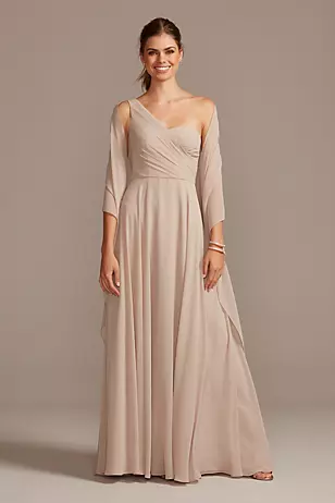 Full Skirt Chiffon Dress with One Shoulder Dress - XNAUWBI