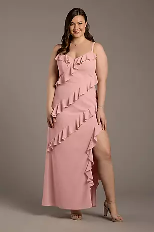Chiffon Ruffle Sheath Dresses - XNAUWBI