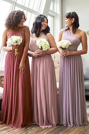Mesh Cross Waist Spaghetti Strap Bridesmaid Dresses - XNAUWBI