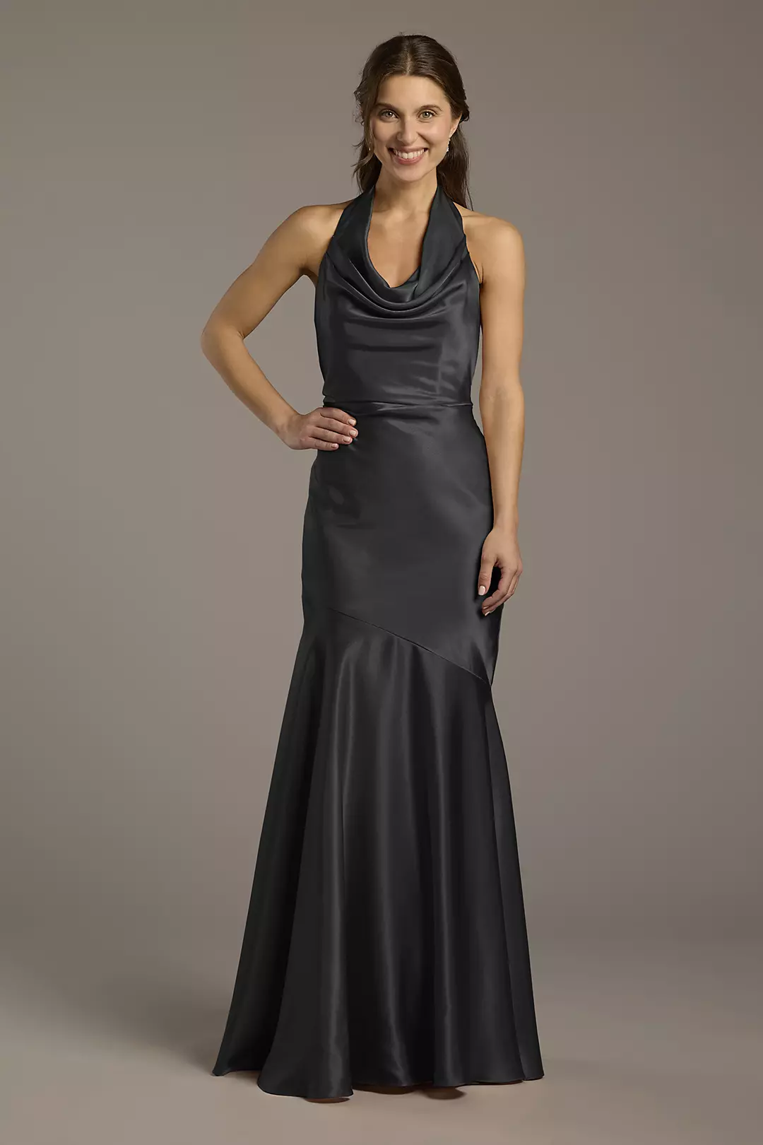 Charmeuse Soft Cowl Neck Sheath Dresses - XNAUWBI