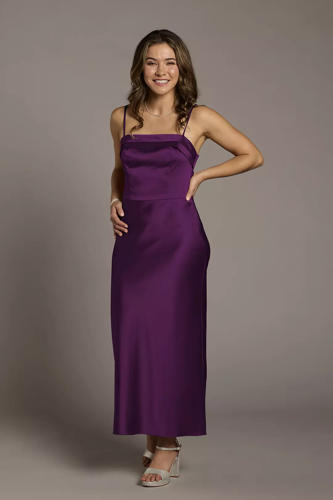 Charmeuse Spaghetti Strap Sheath Dresses - XNAUWBI