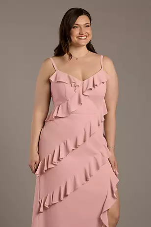 Chiffon Ruffle Sheath Dresses - XNAUWBI