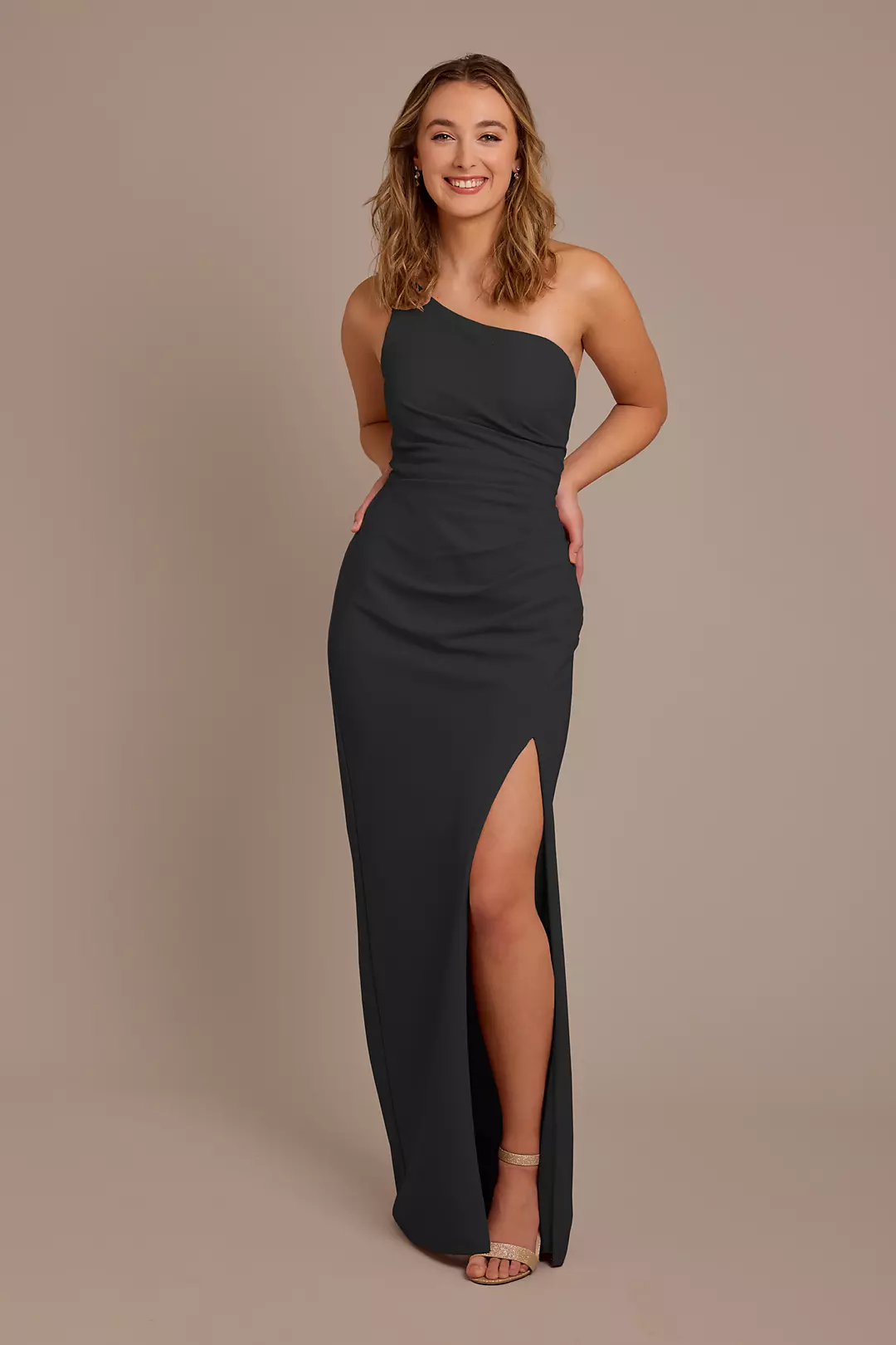 One-Shoulder Draped Stretch Crepe Dresses - XNAUWBI