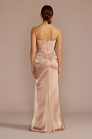 Strapless Charmeuse Dress with Ruching Dress - XNAUWBI