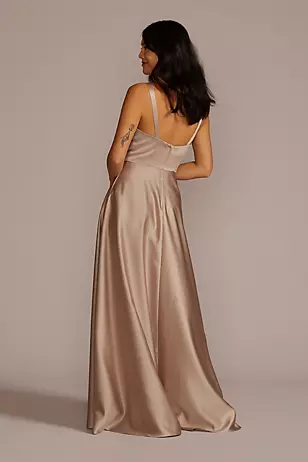 Matte Satin Sleeveless Boatneck Dresses - XNAUWBI