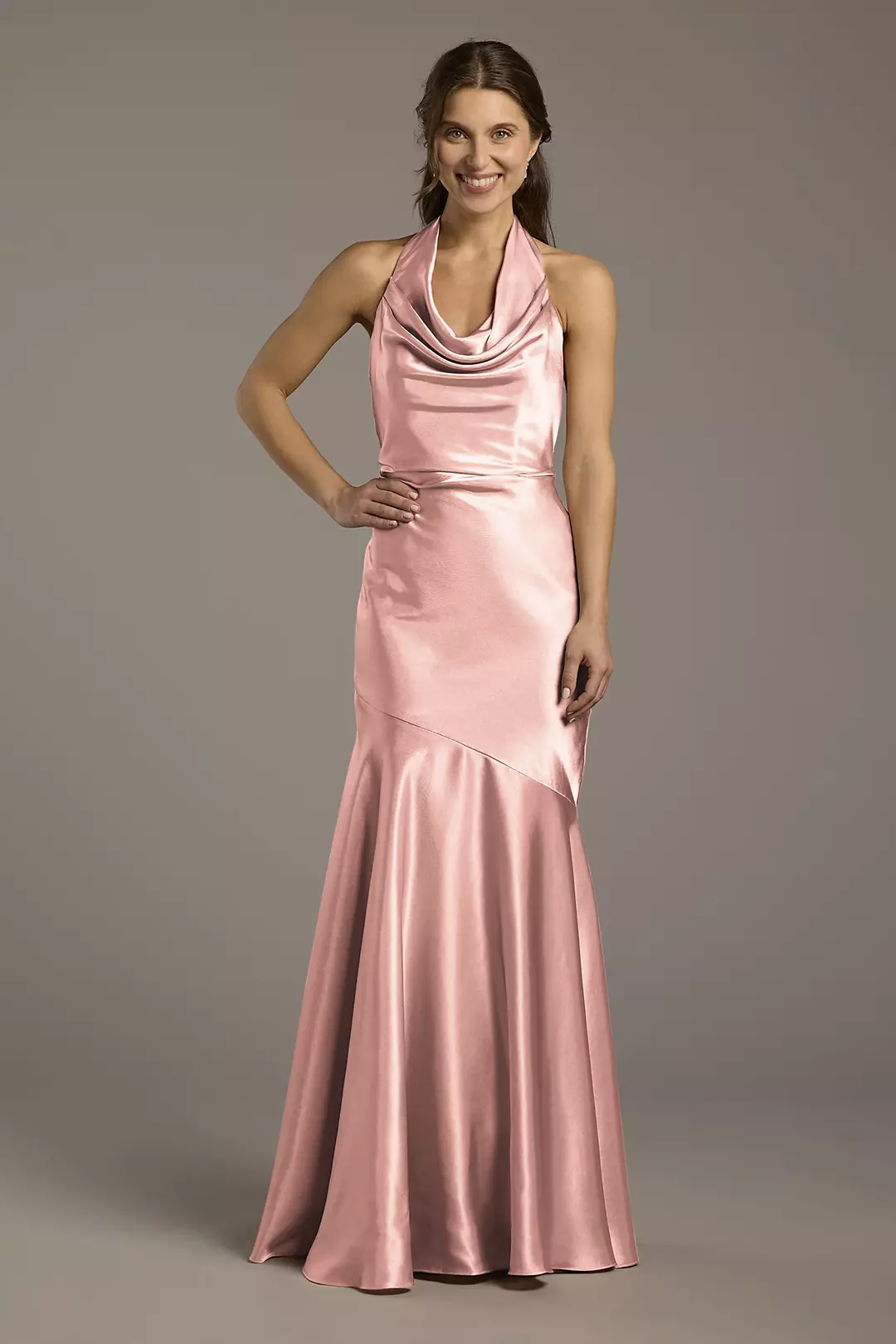 Charmeuse Soft Cowl Neck Sheath Dresses - XNAUWBI