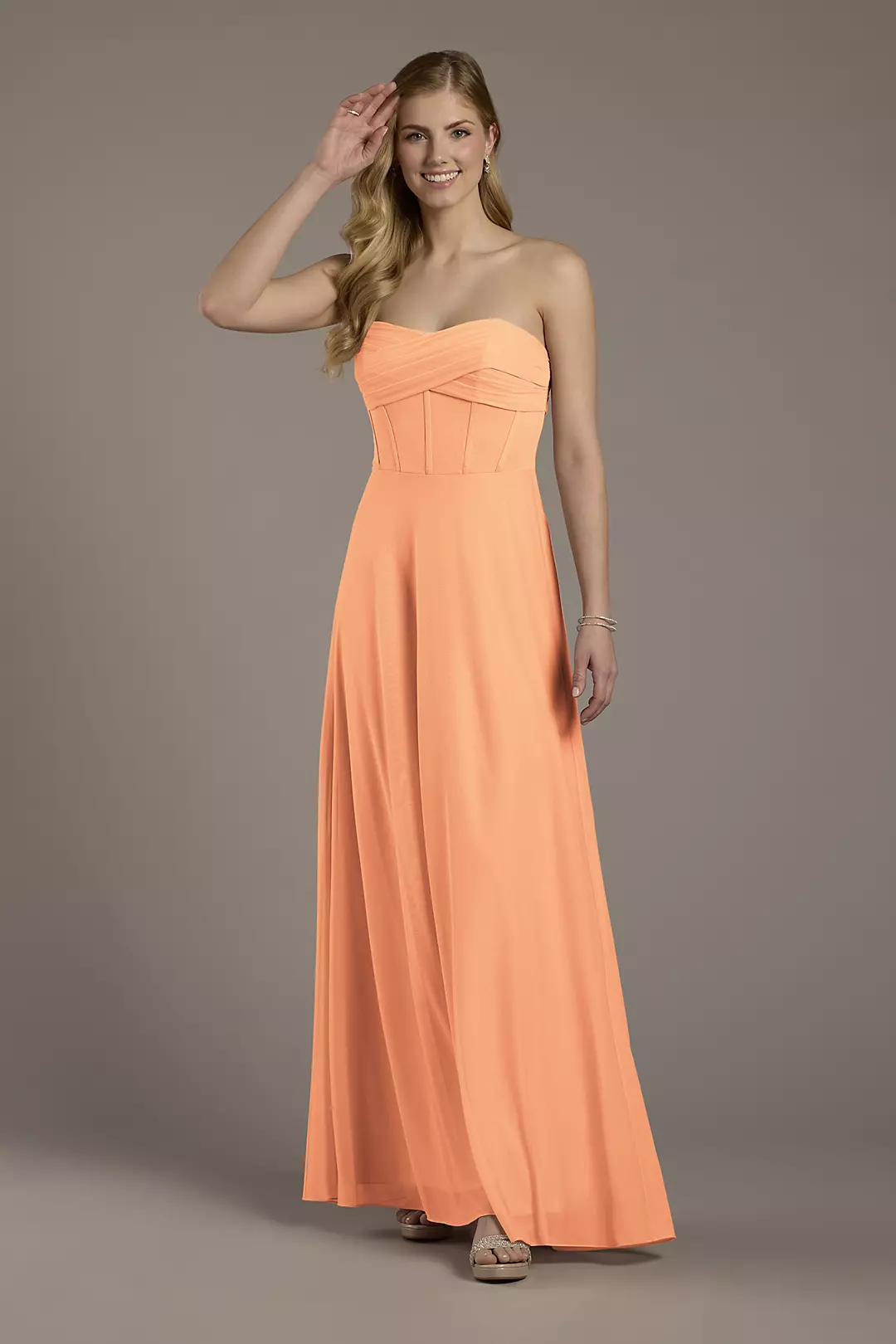 Mesh Twist Bodice Corset A-Line Dresses - XNAUWBI