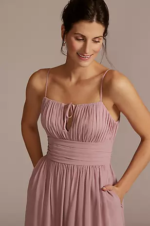 Chiffon Gathered Bodice Dresses - XNAUWBI