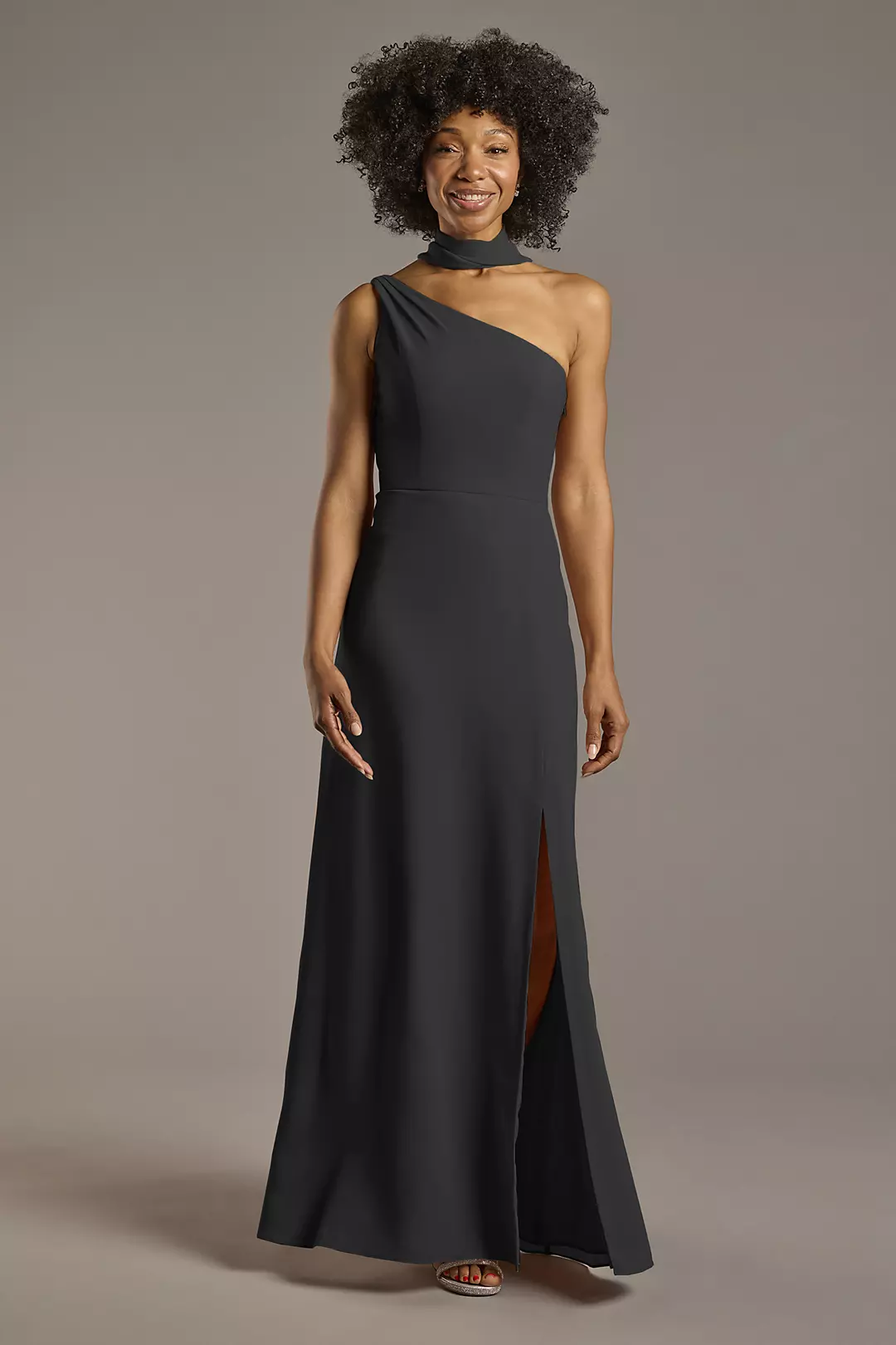 Convertible One-Shoulder Chiffon Dresses - XNAUWBI