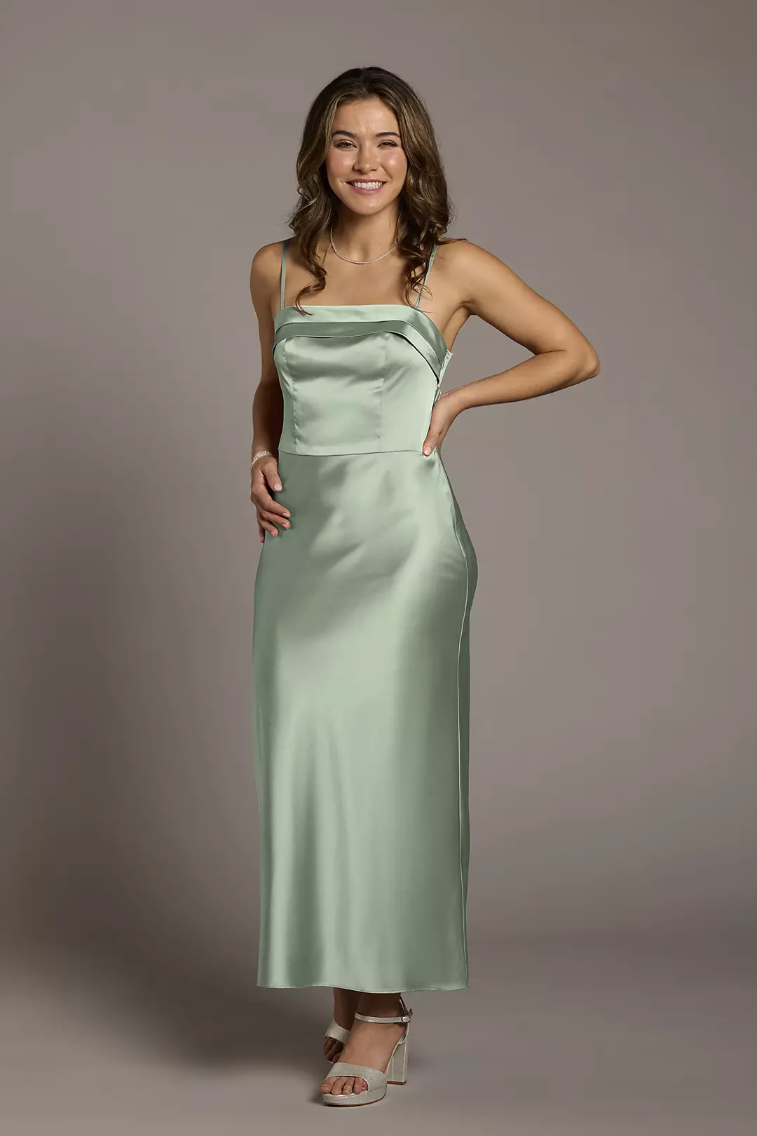 Charmeuse Spaghetti Strap Sheath Dresses - XNAUWBI