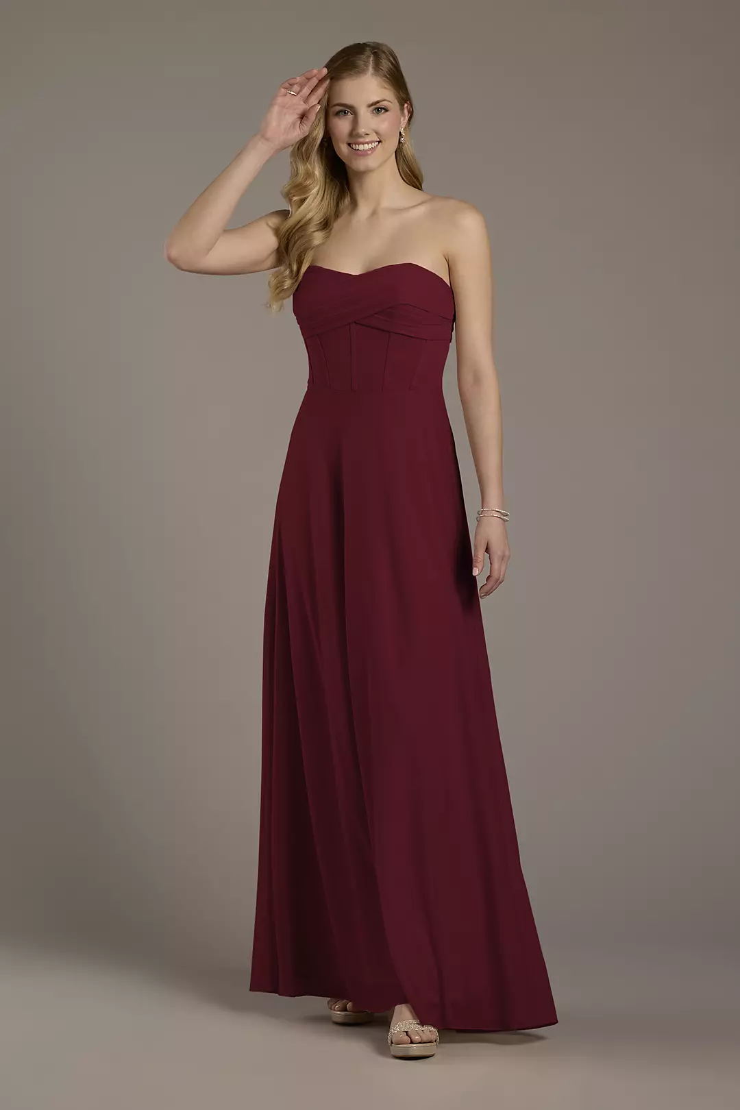 Mesh Twist Bodice Corset A-Line Dresses - XNAUWBI