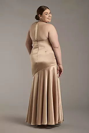 Charmeuse Soft Cowl Neck Sheath Dresses - XNAUWBI