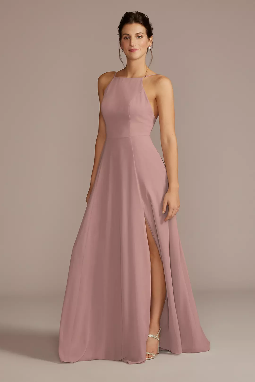 Chiffon High-Neck A-Line Dresses - XNAUWBI