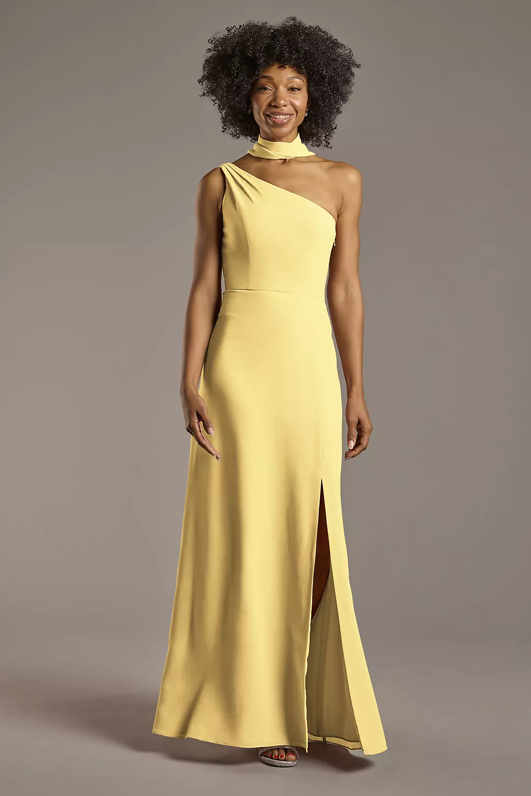 Convertible One-Shoulder Chiffon Dresses - XNAUWBI