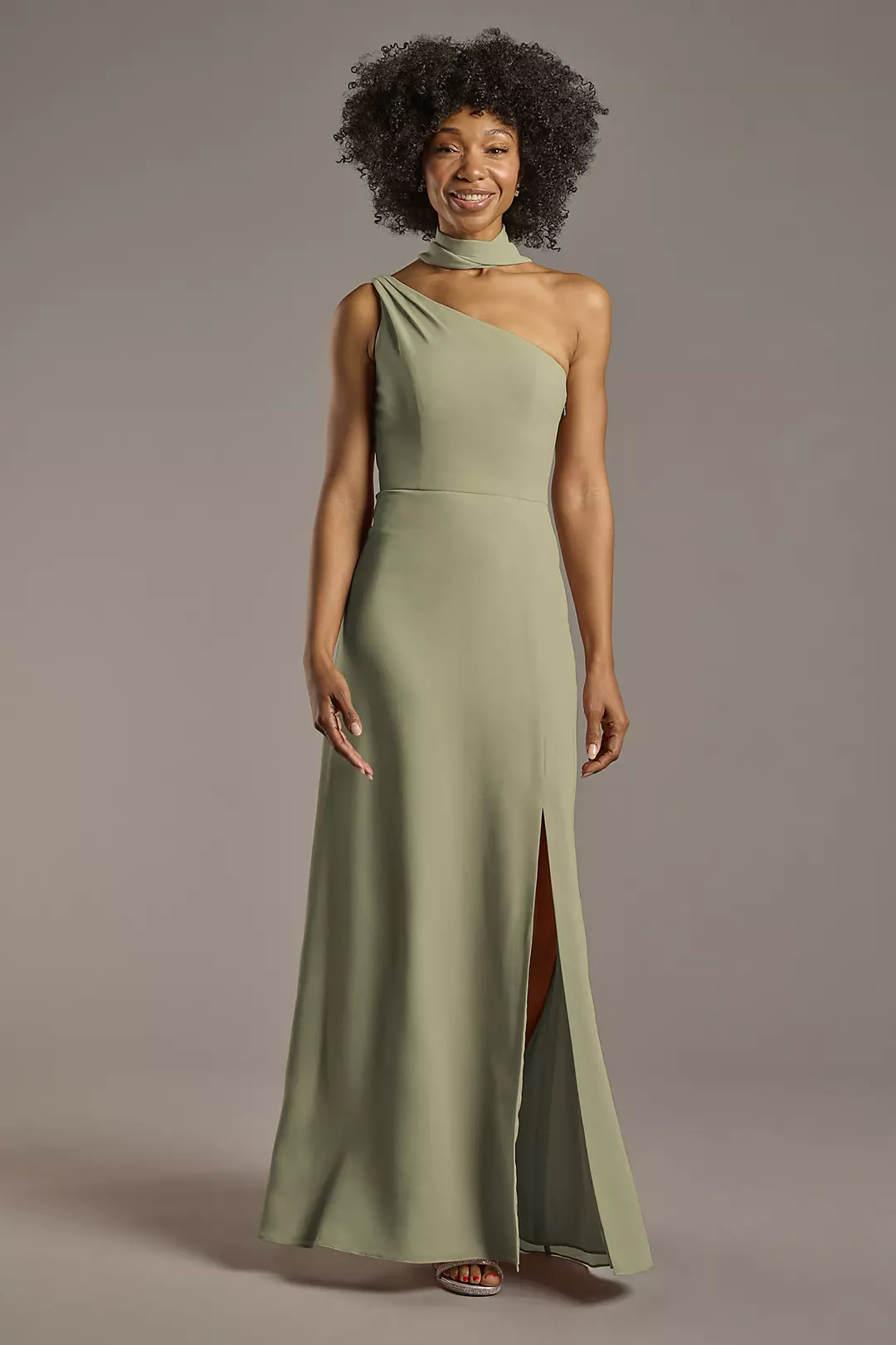 Convertible One-Shoulder Chiffon Dresses - XNAUWBI