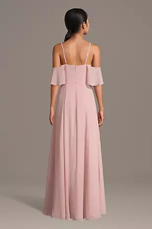 Chiffon Off-Shoulder Notch Neck A-Line Dresses - XNAUWBI
