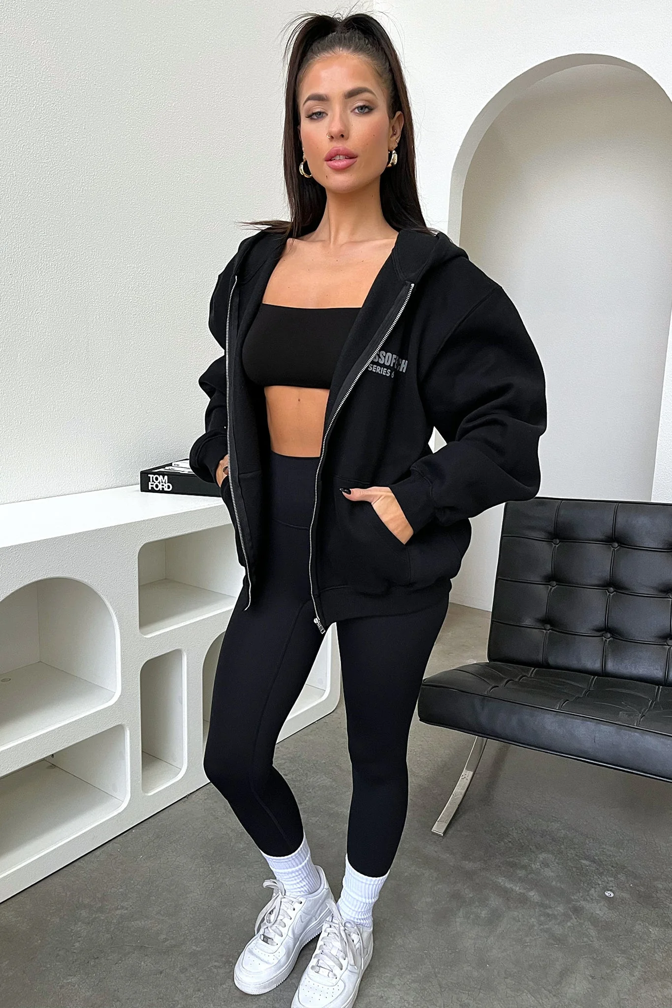 Series 6 Zip Up Hoodie - Black - XNAUWBI