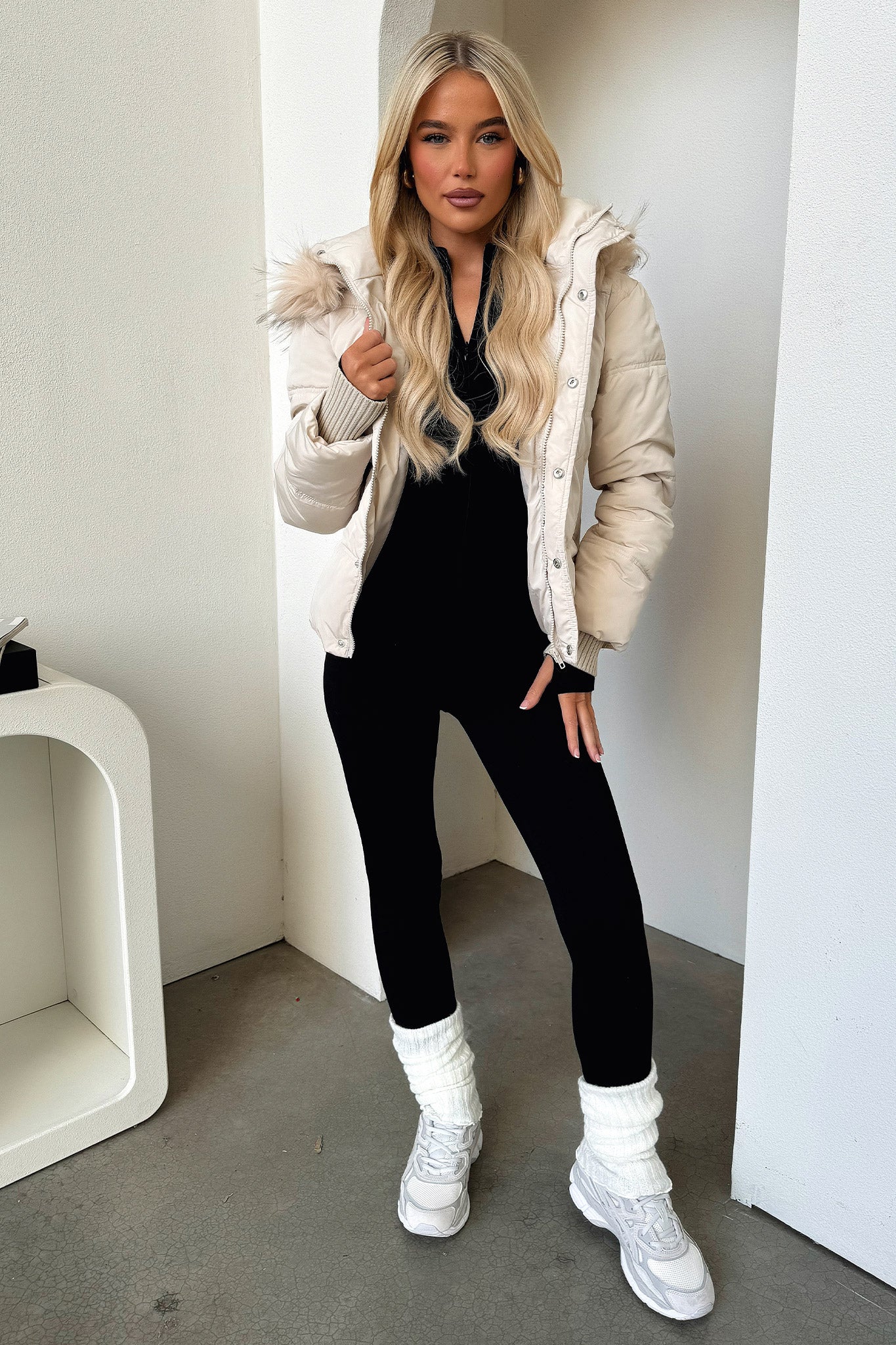 Coleman Puffer Jacket - Bone - XNAUWBI