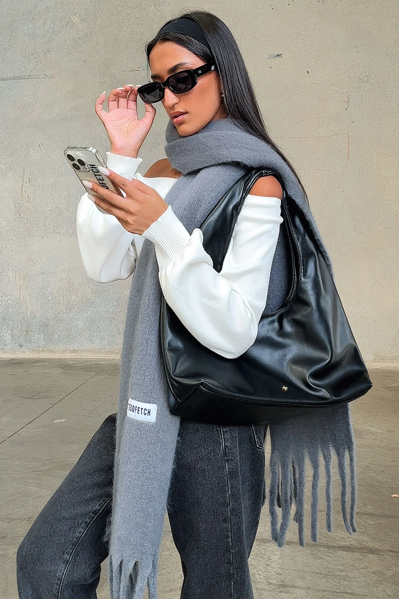 Cinzia Scarf - Grey - XNAUWBI