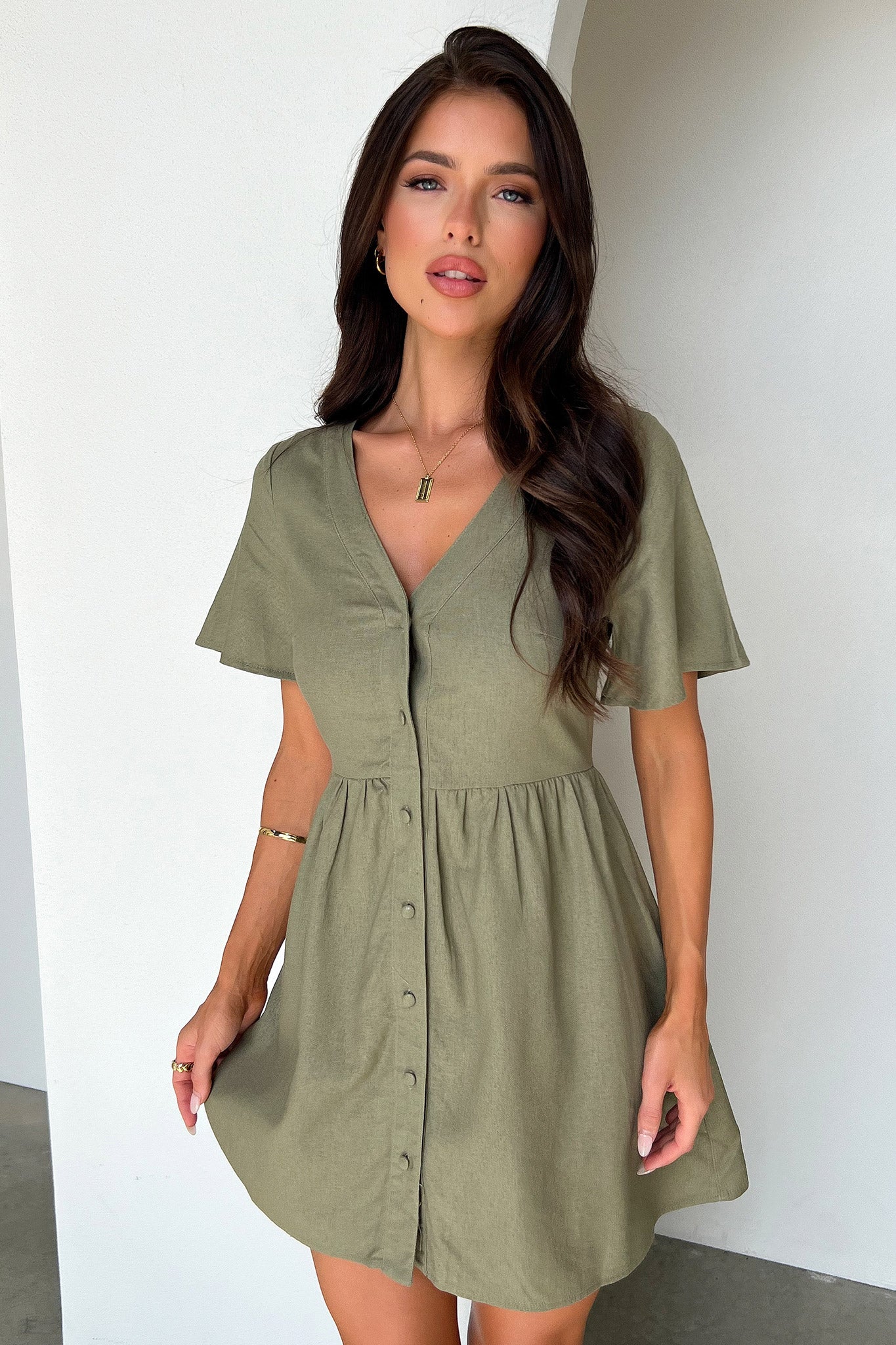 Breena Dress - Sage - XNAUWBI
