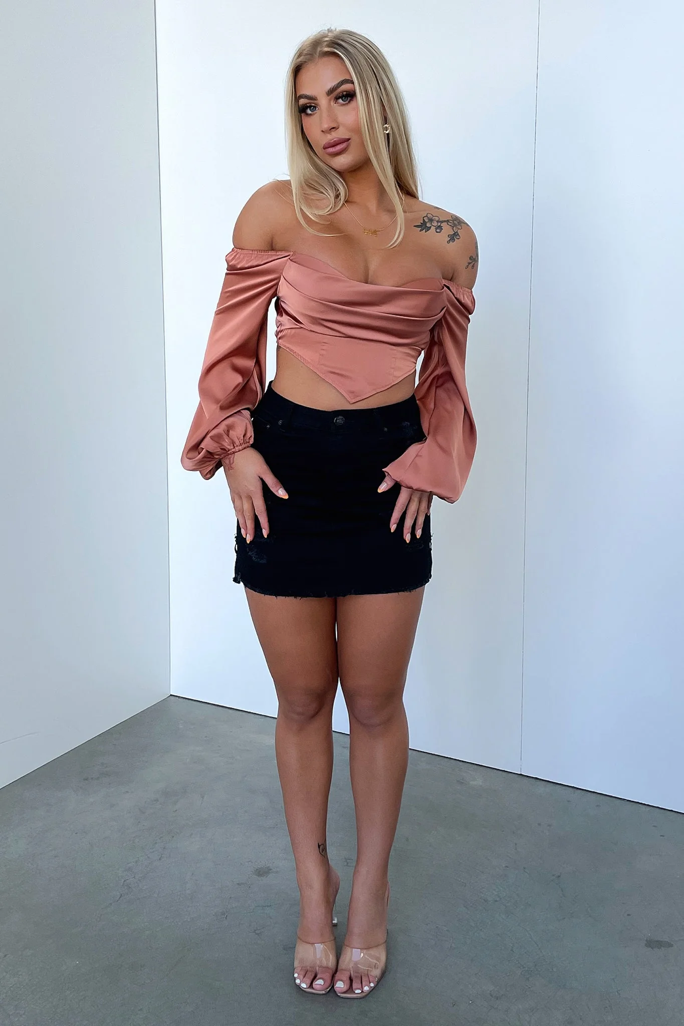 Dargon Denim Skirt - Black - XNAUWBI