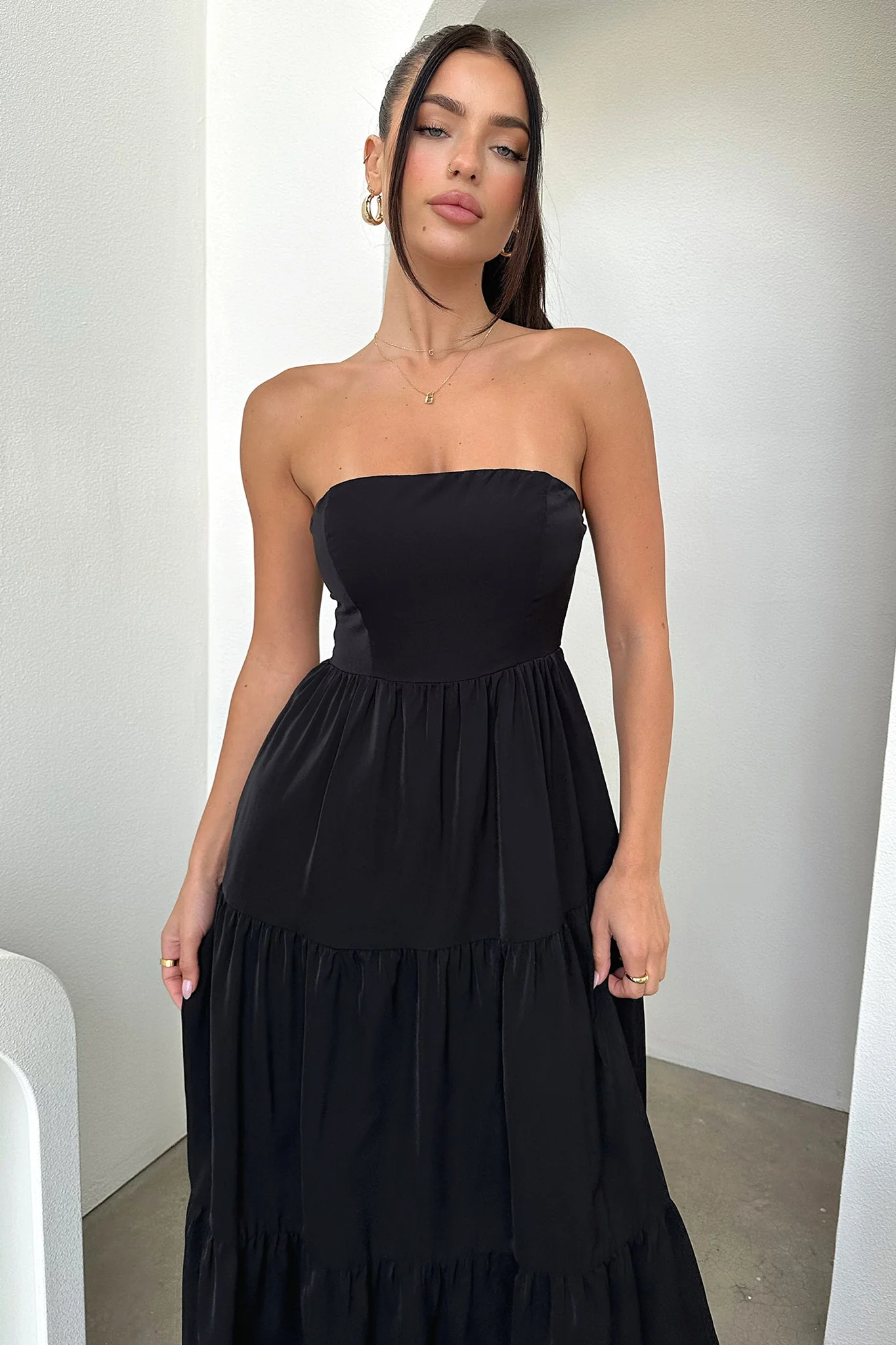 Hailey Maxi Dress - Black - XNAUWBI