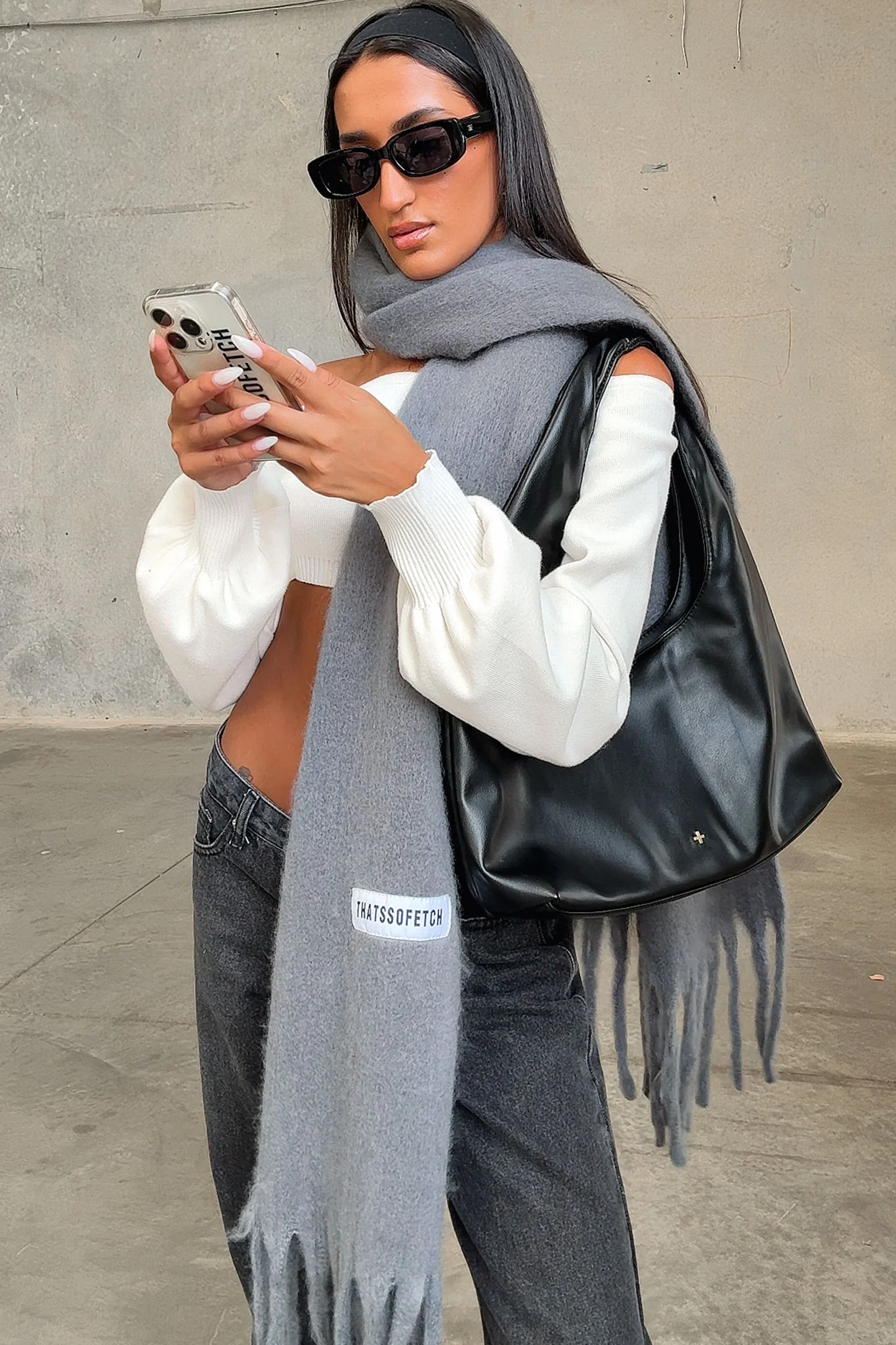 Cinzia Scarf - Grey - XNAUWBI