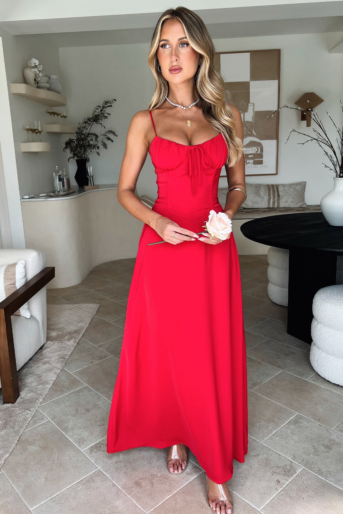 Magdalena Maxi Dress - Red - XNAUWBI
